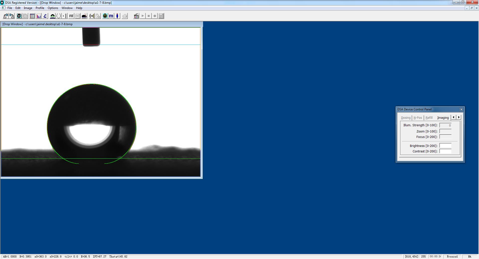 「水滴角測量儀」實現(xiàn)可在昏暗模糊背景下的準確測量接觸角值的目的