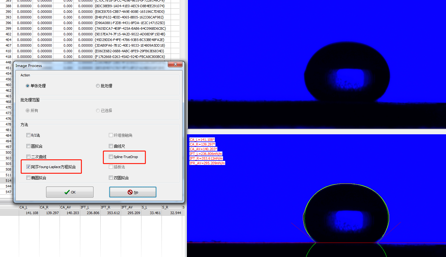 RealDrop接觸角測量算法